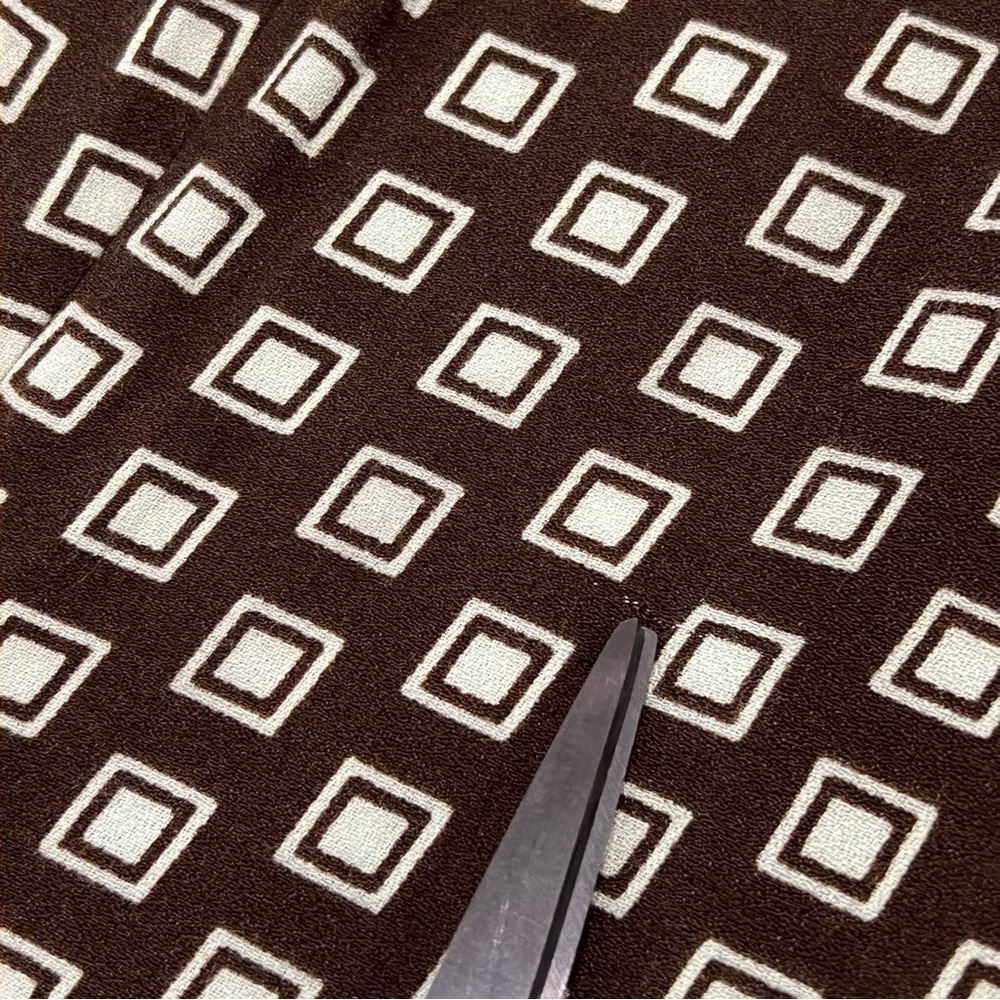 Reformation Noha Sleeveless Crepe Mini Dress Palladio Brown Geometric Print 8 - Picture 16 of 16